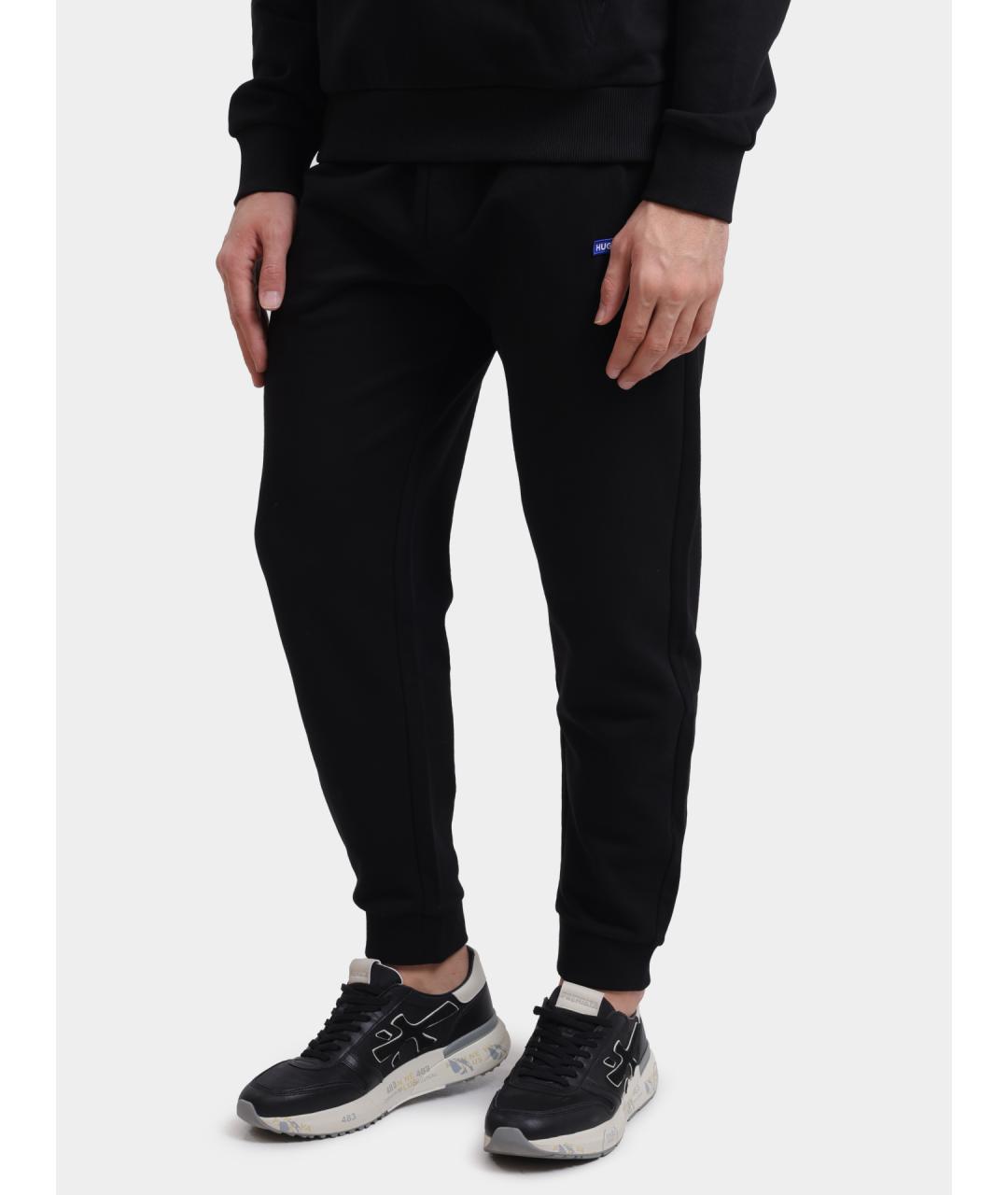 HUGO Черные хлопковые повседневные брюки, фото 3