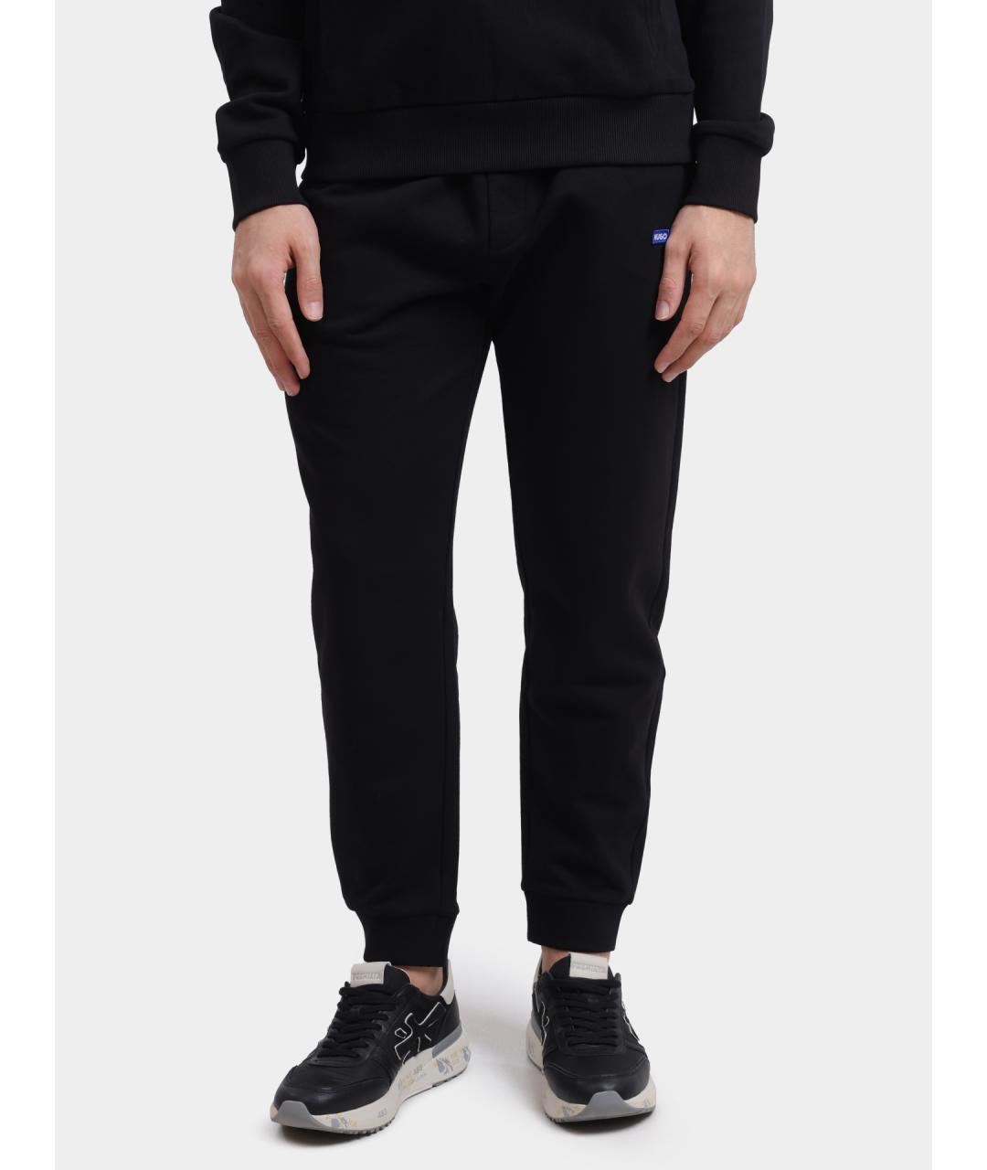 HUGO Черные хлопковые повседневные брюки, фото 2