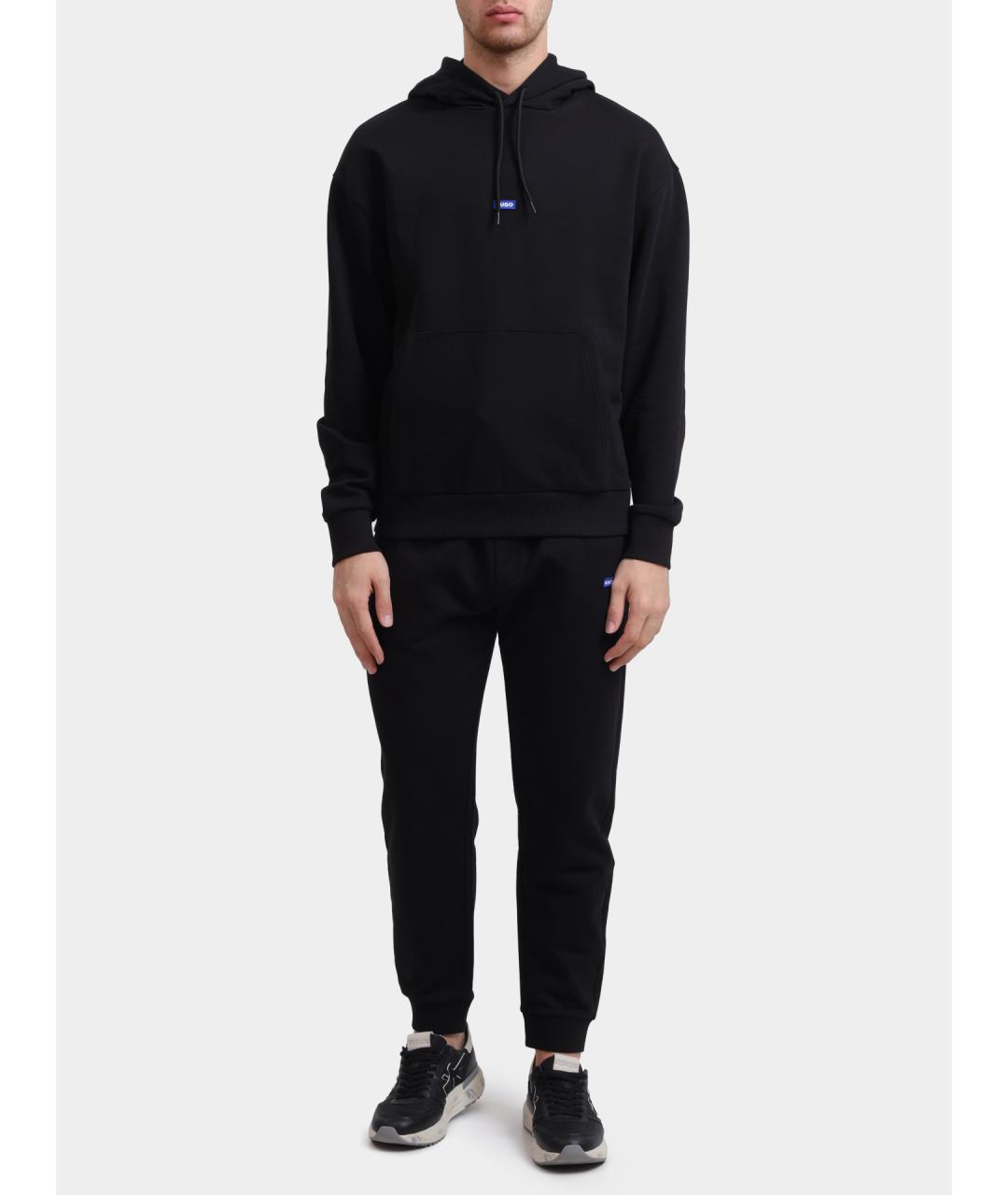 HUGO Черные хлопковые повседневные брюки, фото 6