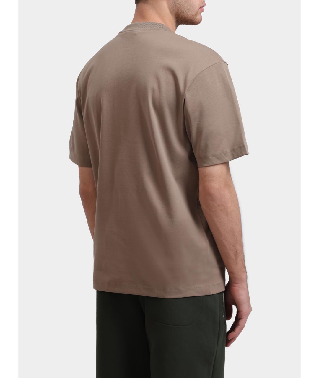 HUGO Бежевая хлопковая футболка, фото 5