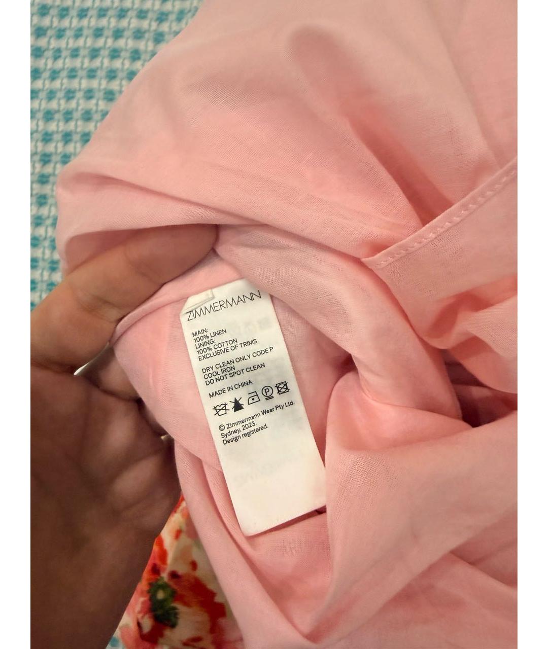 ZIMMERMANN Мульти льняное повседневное платье, фото 4