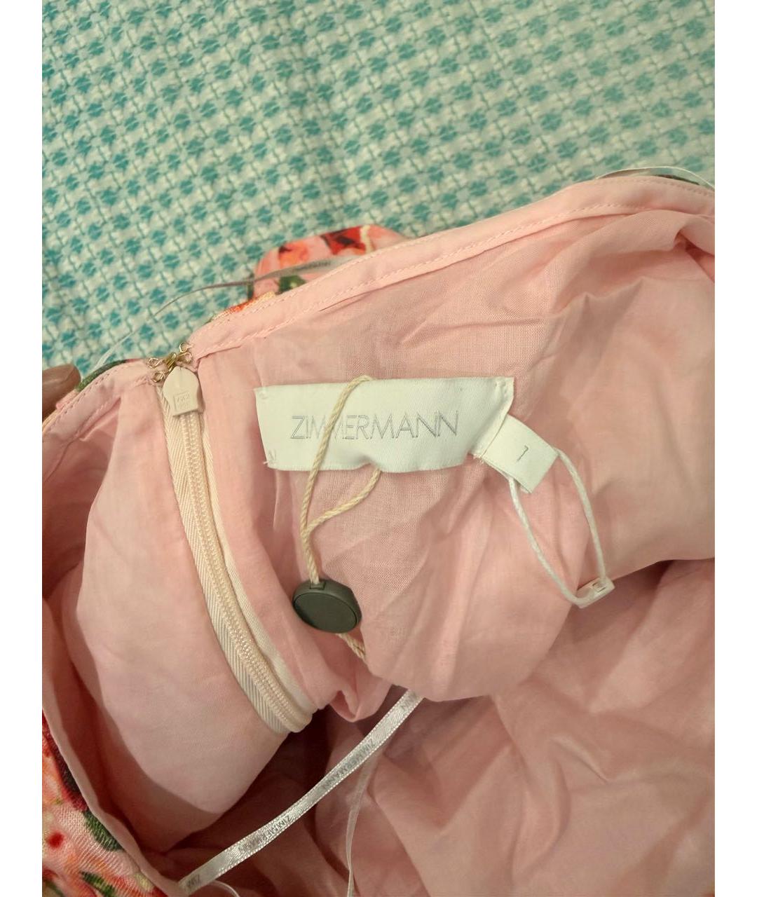 ZIMMERMANN Мульти льняное повседневное платье, фото 3