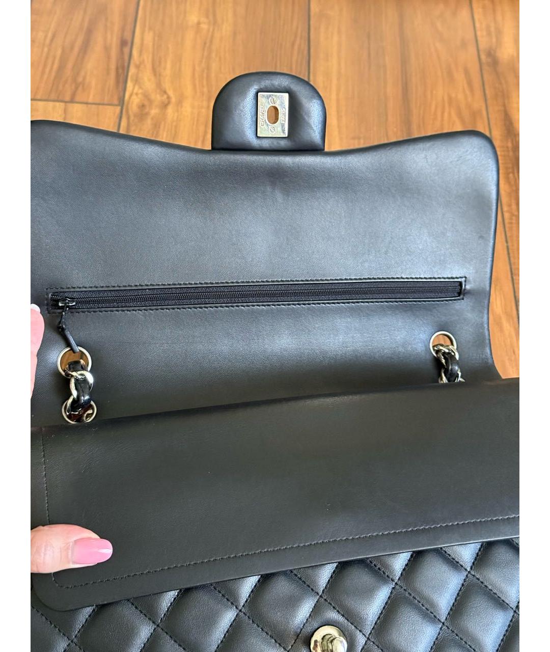 CHANEL Черная кожаная сумка через плечо, фото 8