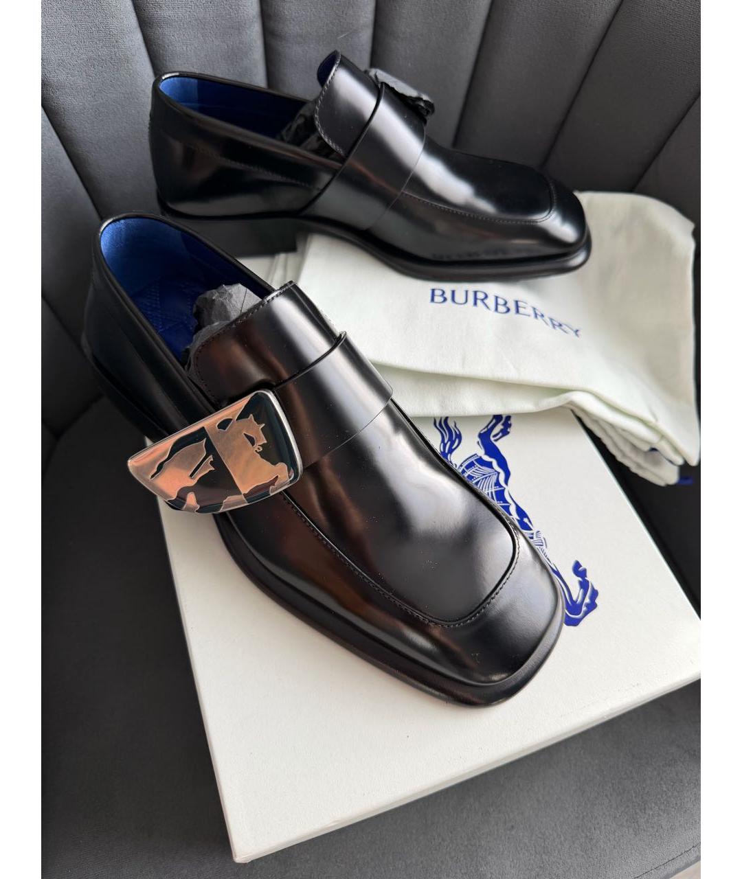 BURBERRY Черные кожаные лоферы, фото 7