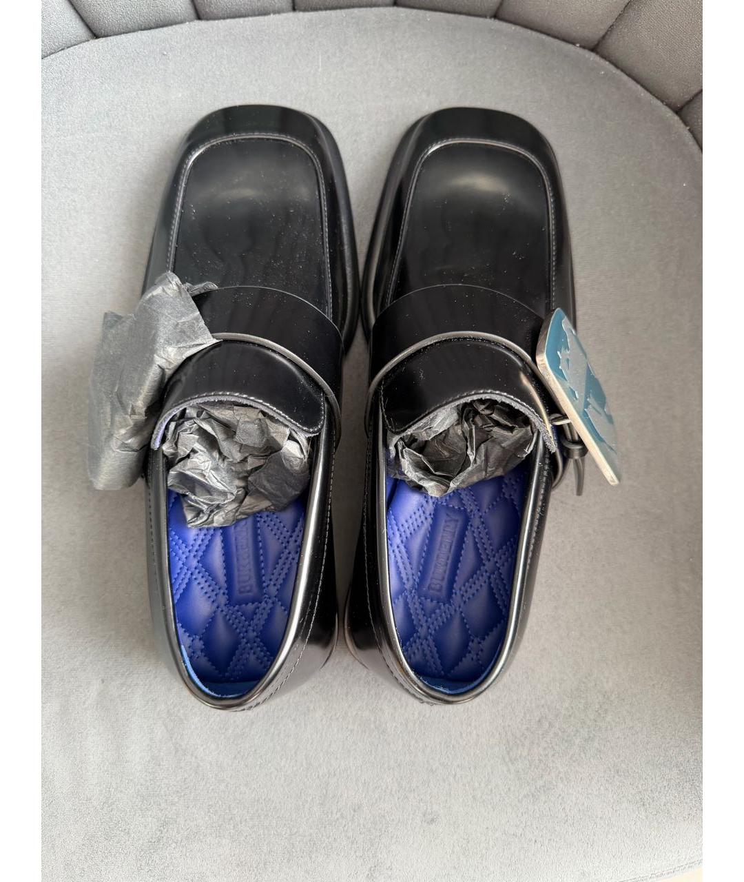 BURBERRY Черные кожаные лоферы, фото 3