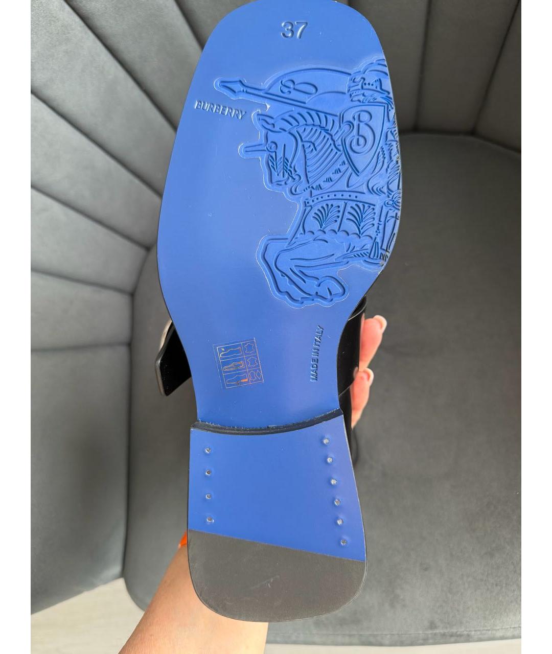 BURBERRY Черные кожаные лоферы, фото 5