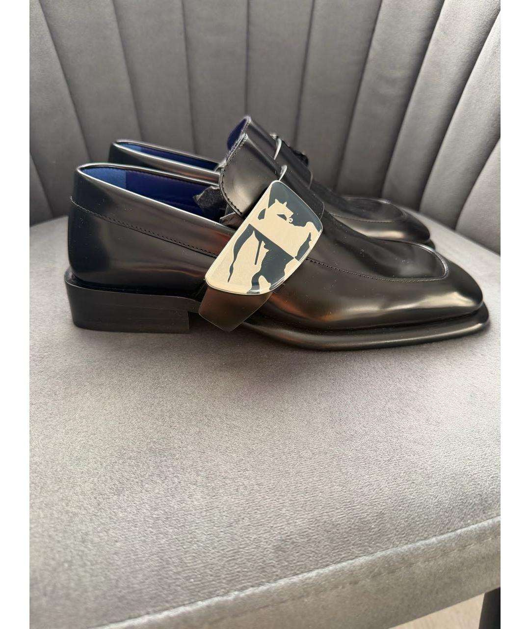BURBERRY Черные кожаные лоферы, фото 9