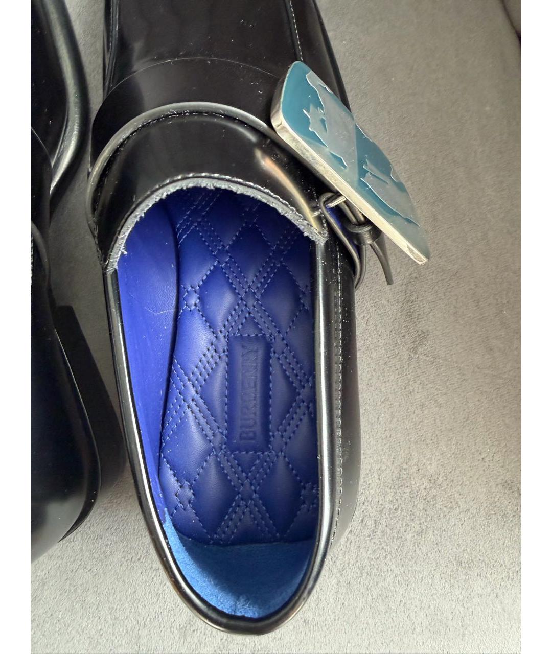 BURBERRY Черные кожаные лоферы, фото 6
