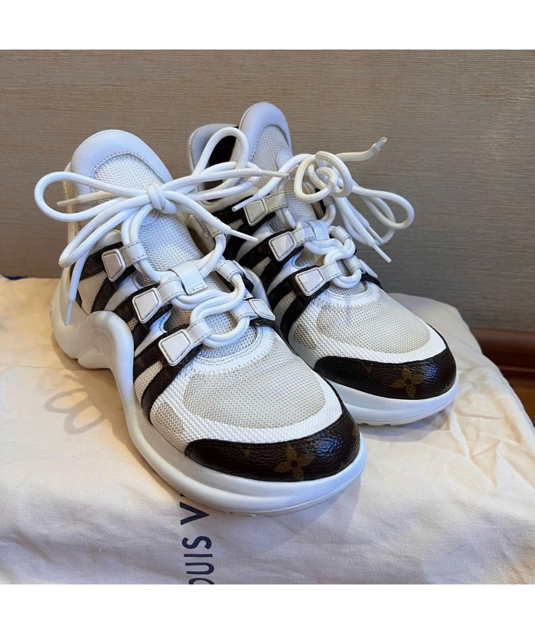 LOUIS VUITTON Белые текстильные кроссовки, фото 4