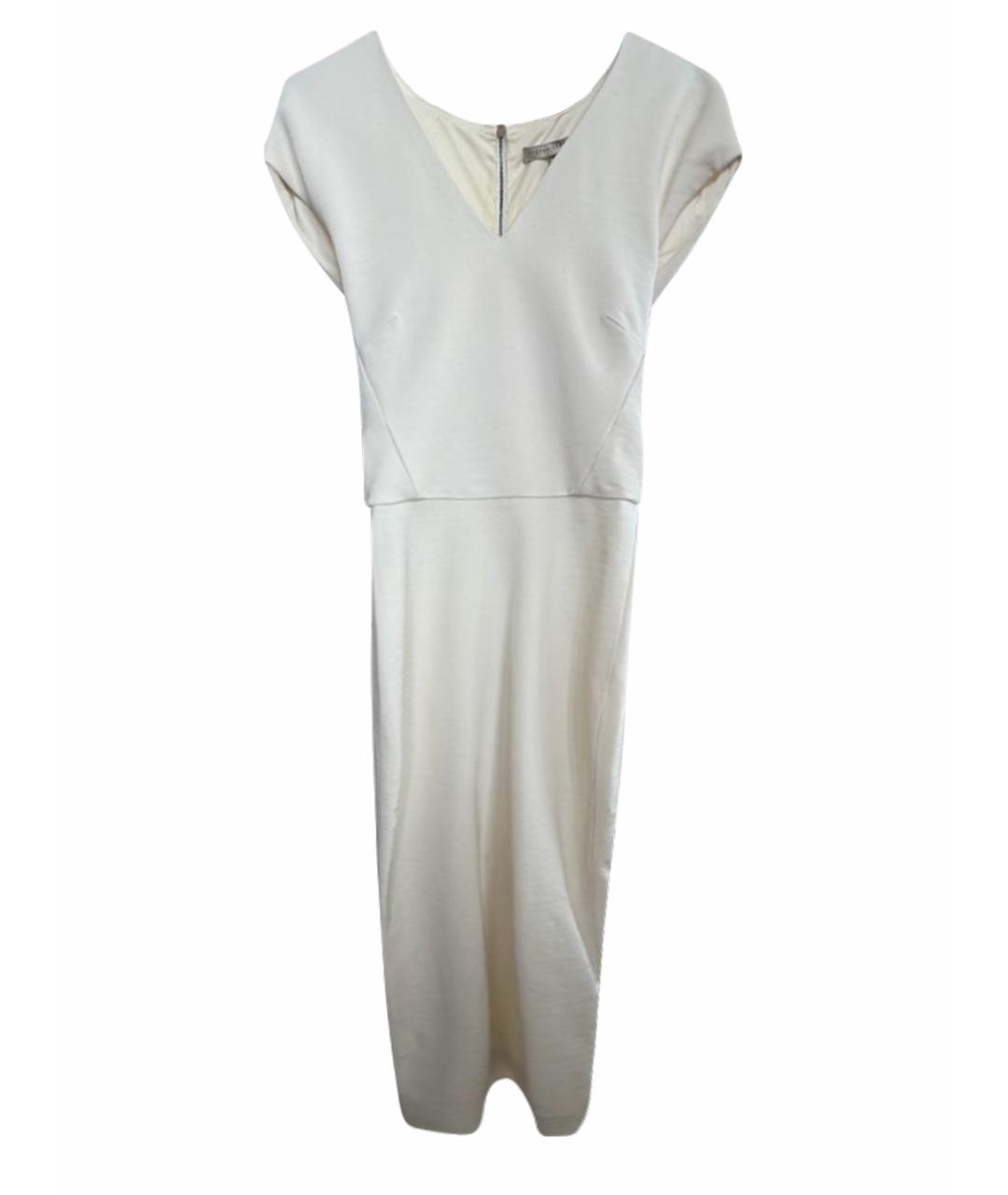 VICTORIA BECKHAM Белое вискозное коктейльное платье, фото 1