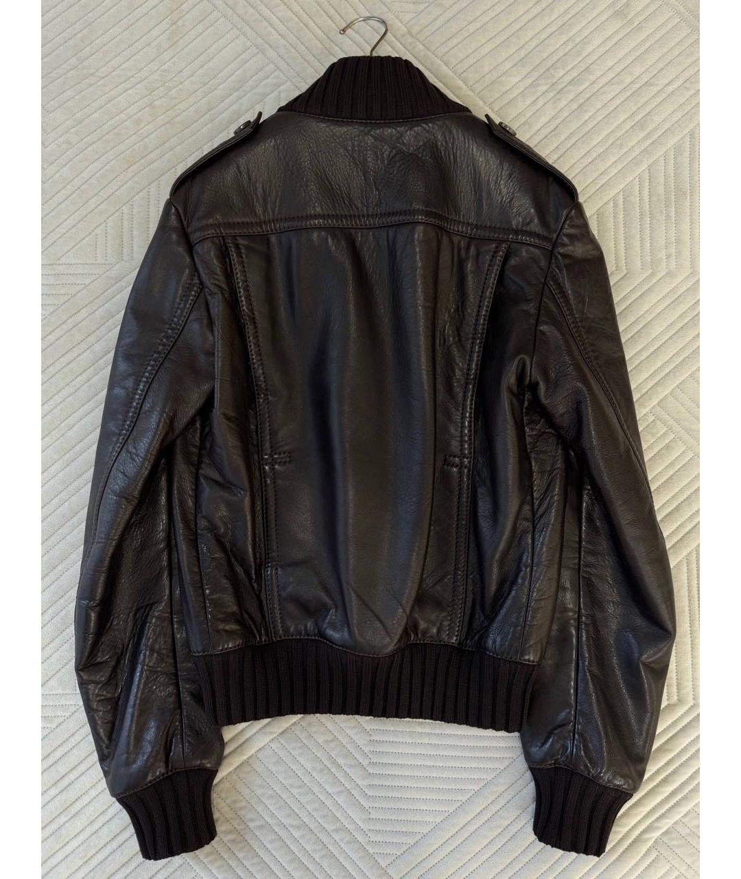 GUCCI Коричневая кожаная куртка, фото 2