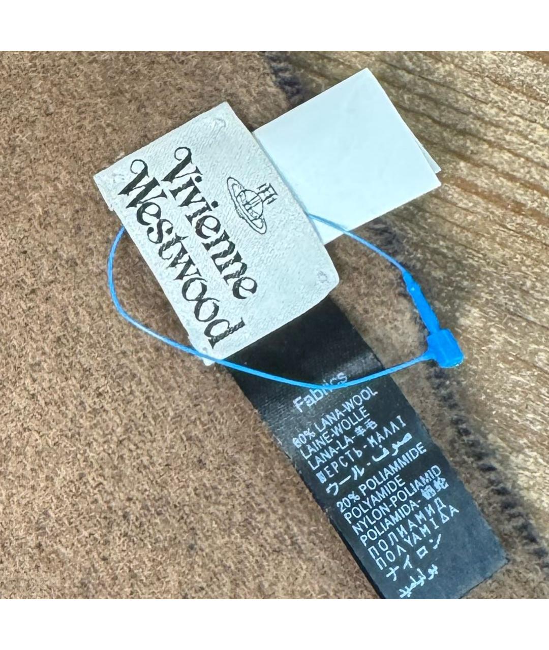 VIVIENNE WESTWOOD Темно-синий шерстяной шарф, фото 3