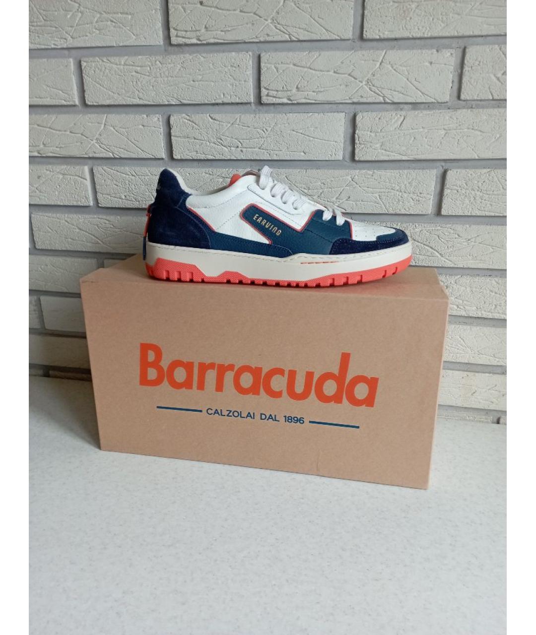 BARRACUDA Белые кожаные низкие кроссовки / кеды, фото 6