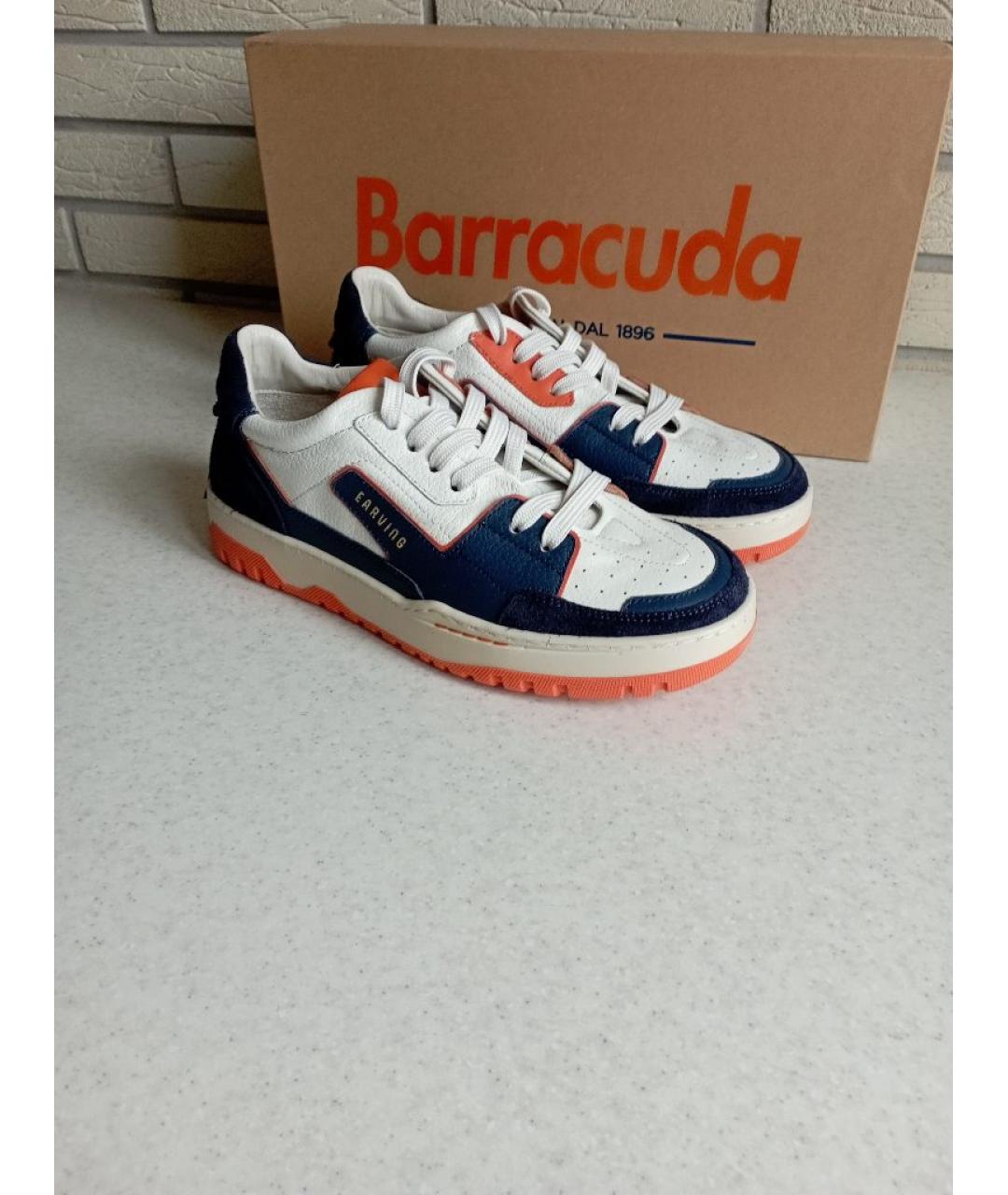 BARRACUDA Белые кожаные низкие кроссовки / кеды, фото 5