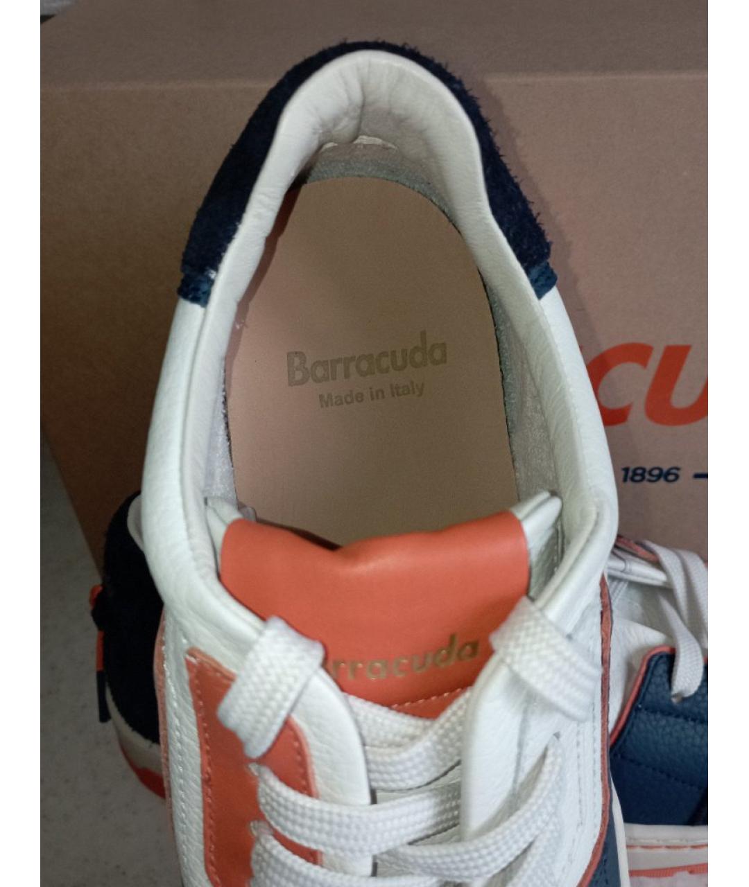 BARRACUDA Белые кожаные низкие кроссовки / кеды, фото 8