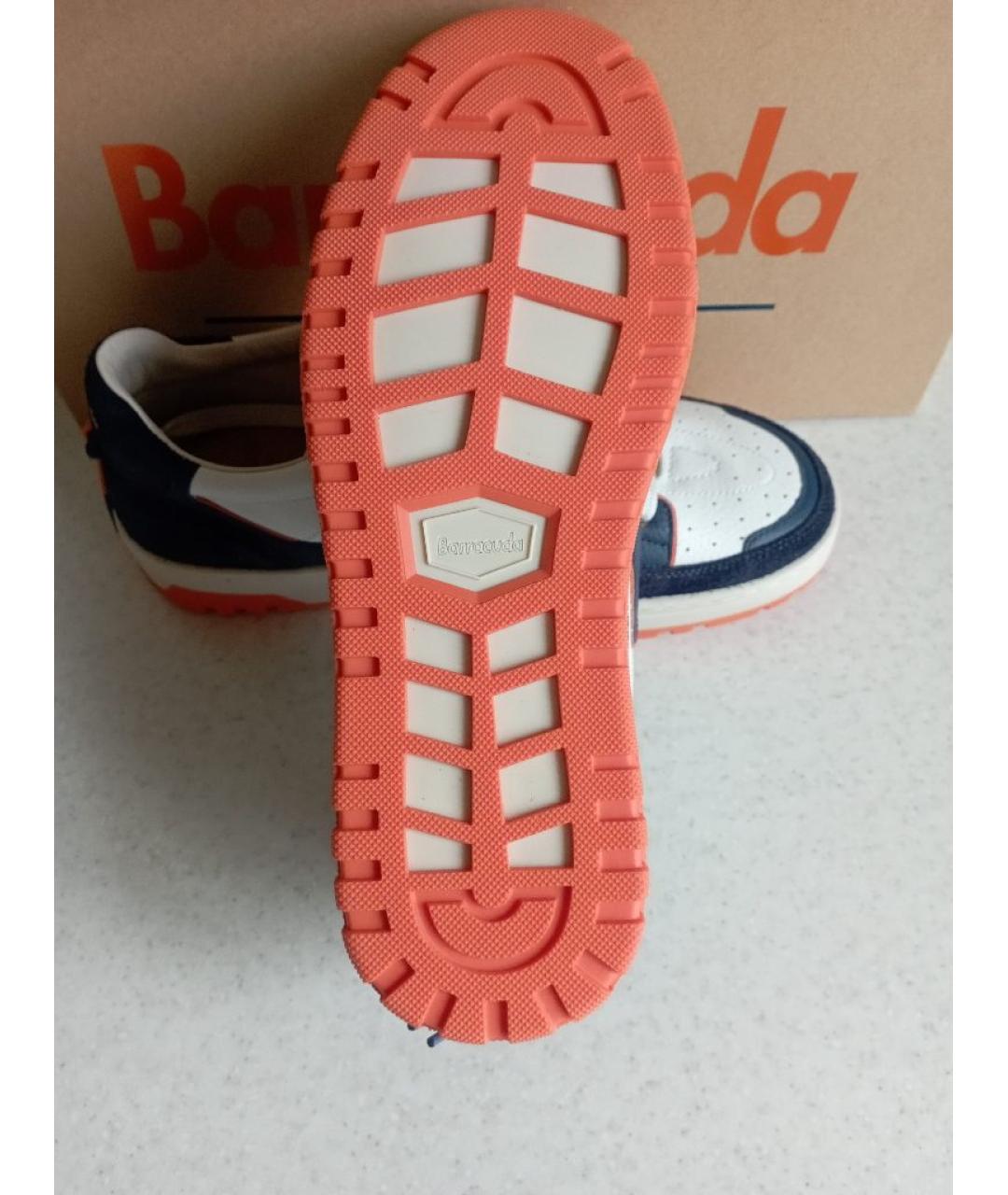 BARRACUDA Белые кожаные низкие кроссовки / кеды, фото 7