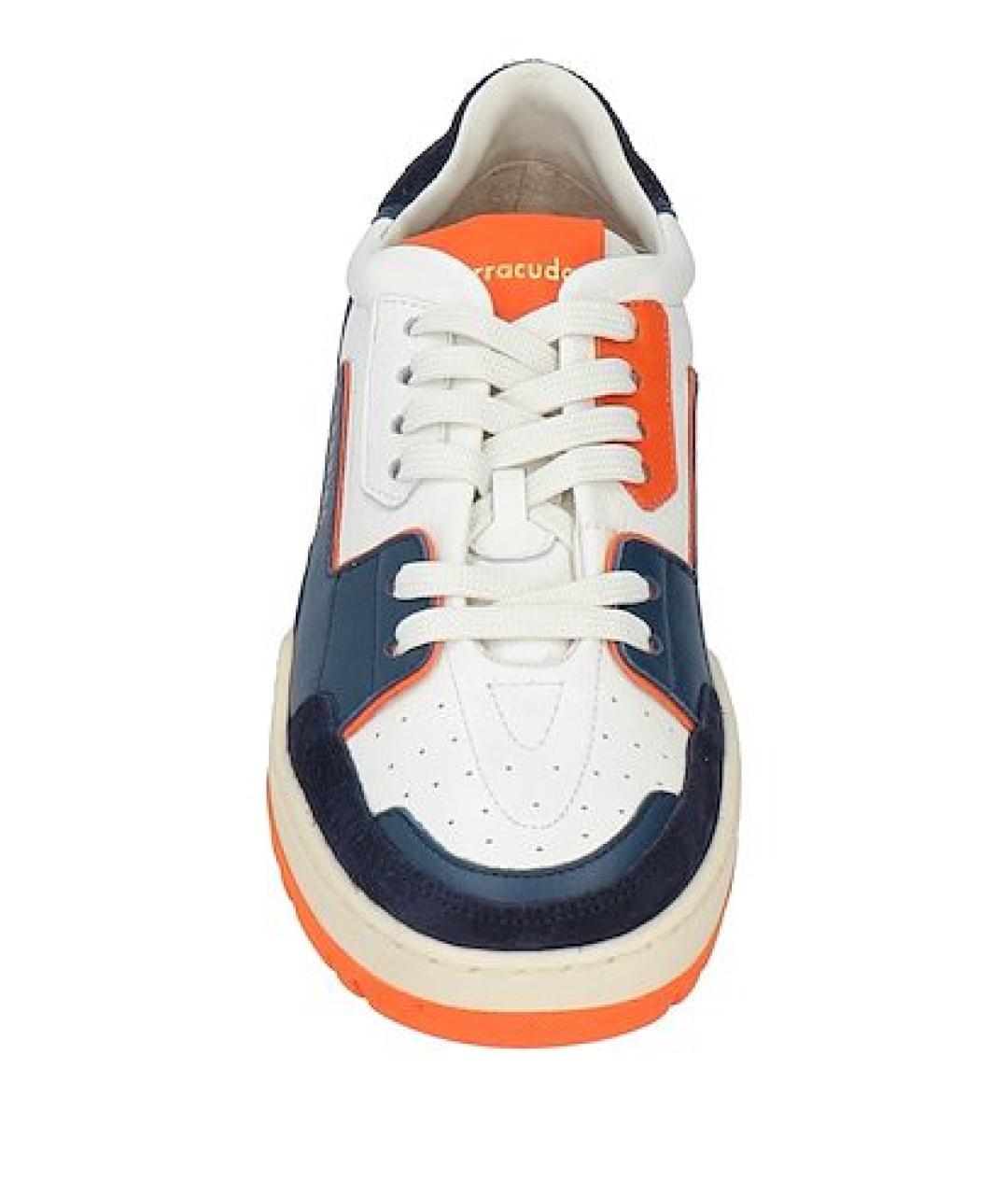 BARRACUDA Белые кожаные низкие кроссовки / кеды, фото 3