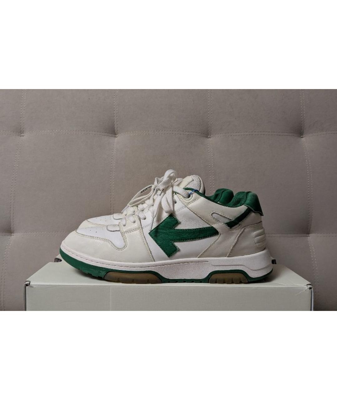 OFF-WHITE Белые кожаные низкие кроссовки / кеды, фото 8