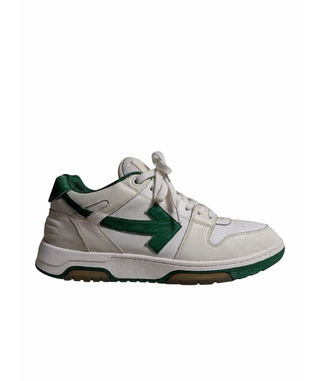 OFF-WHITE Белые кожаные низкие кроссовки / кеды, фото 1