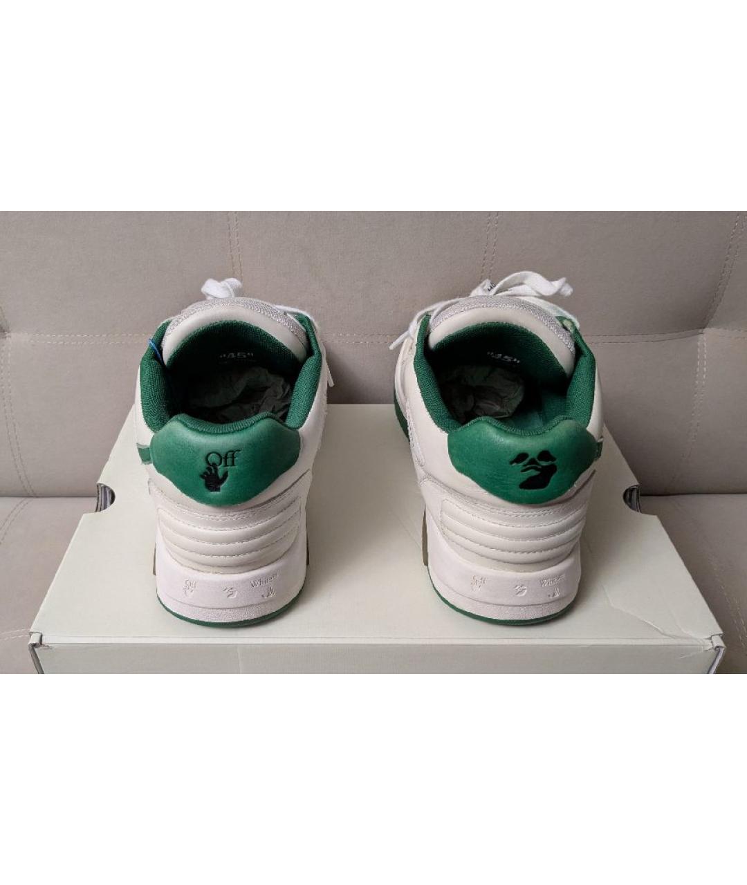 OFF-WHITE Белые кожаные низкие кроссовки / кеды, фото 3