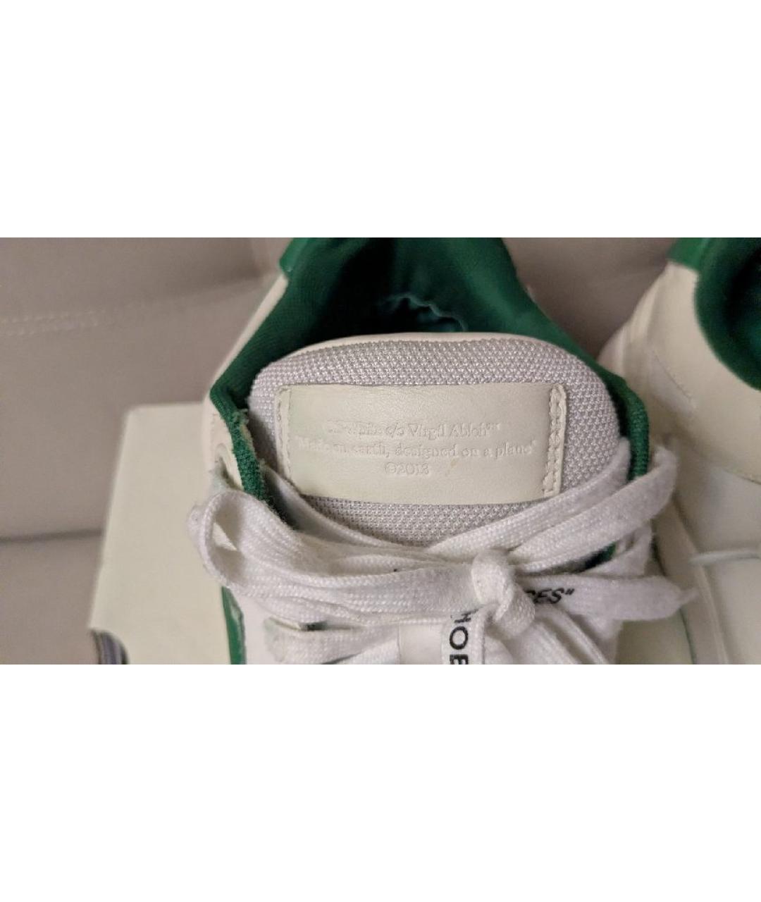 OFF-WHITE Белые кожаные низкие кроссовки / кеды, фото 6