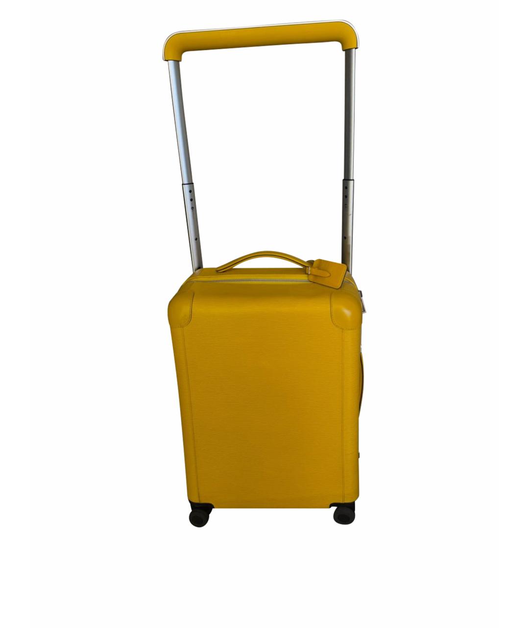 LOUIS VUITTON Желтый кожаный чемодан, фото 1