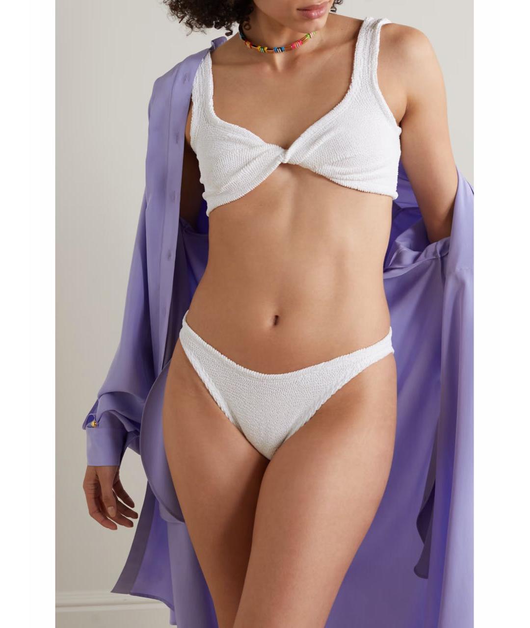 HUNZA G Белый полиамидовый купальник, фото 3