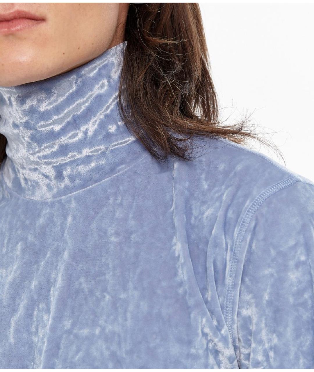 DRIES VAN NOTEN Голубая бархатная водолазка, фото 2