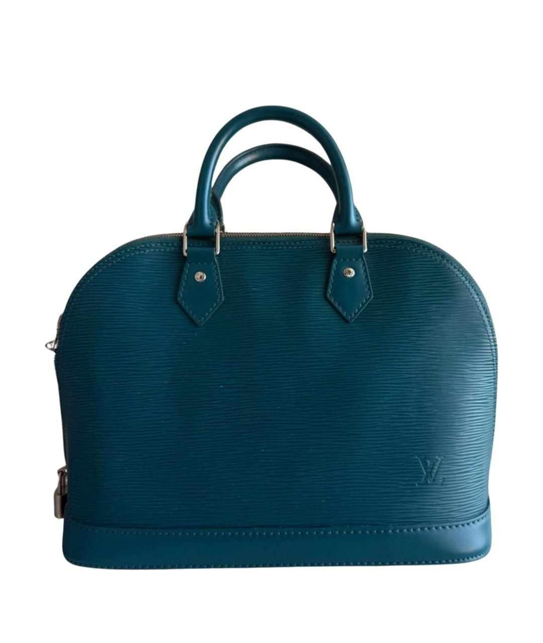 LOUIS VUITTON Голубая кожаная сумка с короткими ручками, фото 1