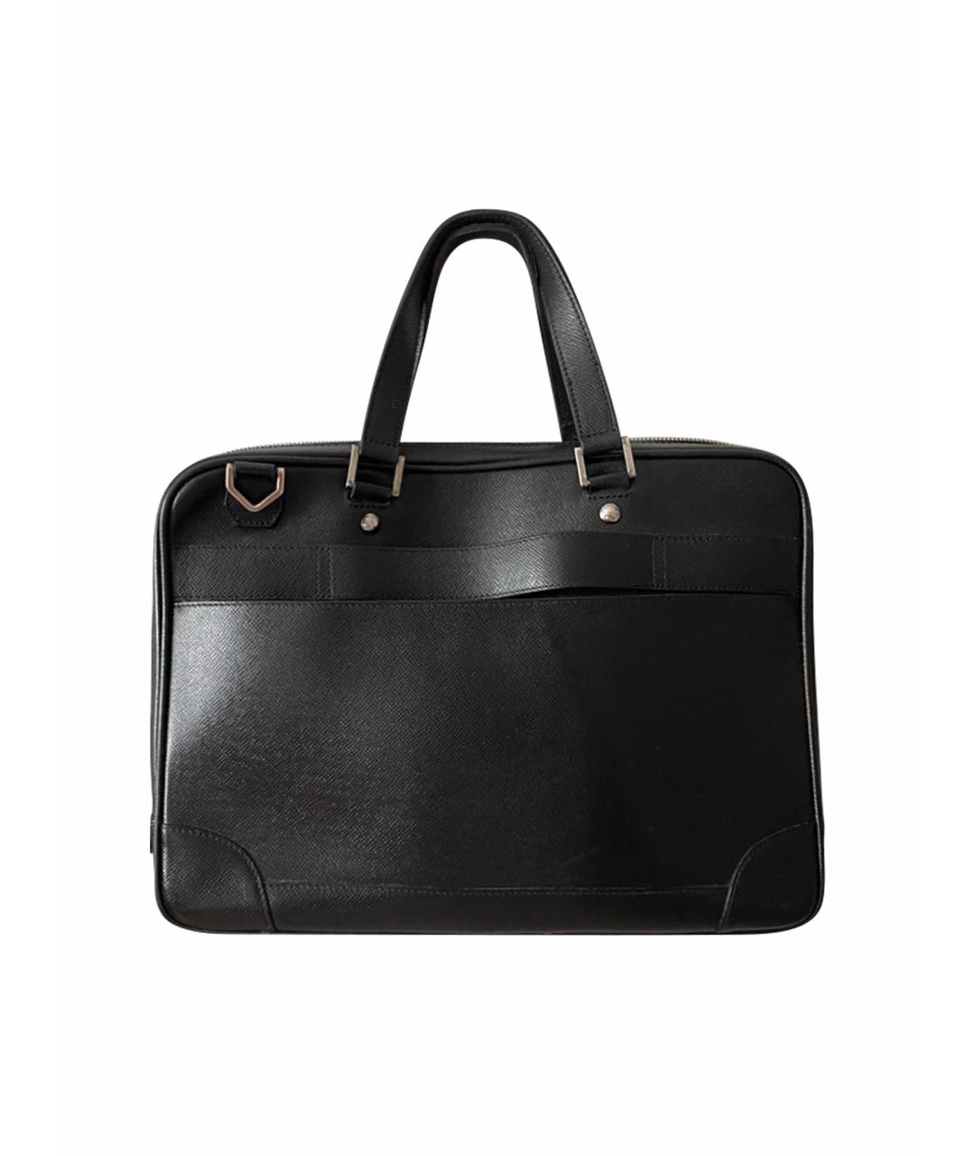 LOUIS VUITTON Черный кожаный портфель, фото 1