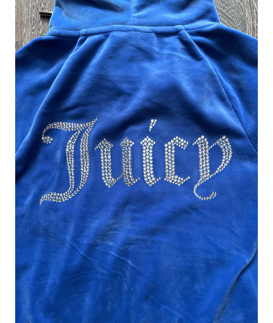 JUICY COUTURE Синий велюровый костюм с брюками, фото 7