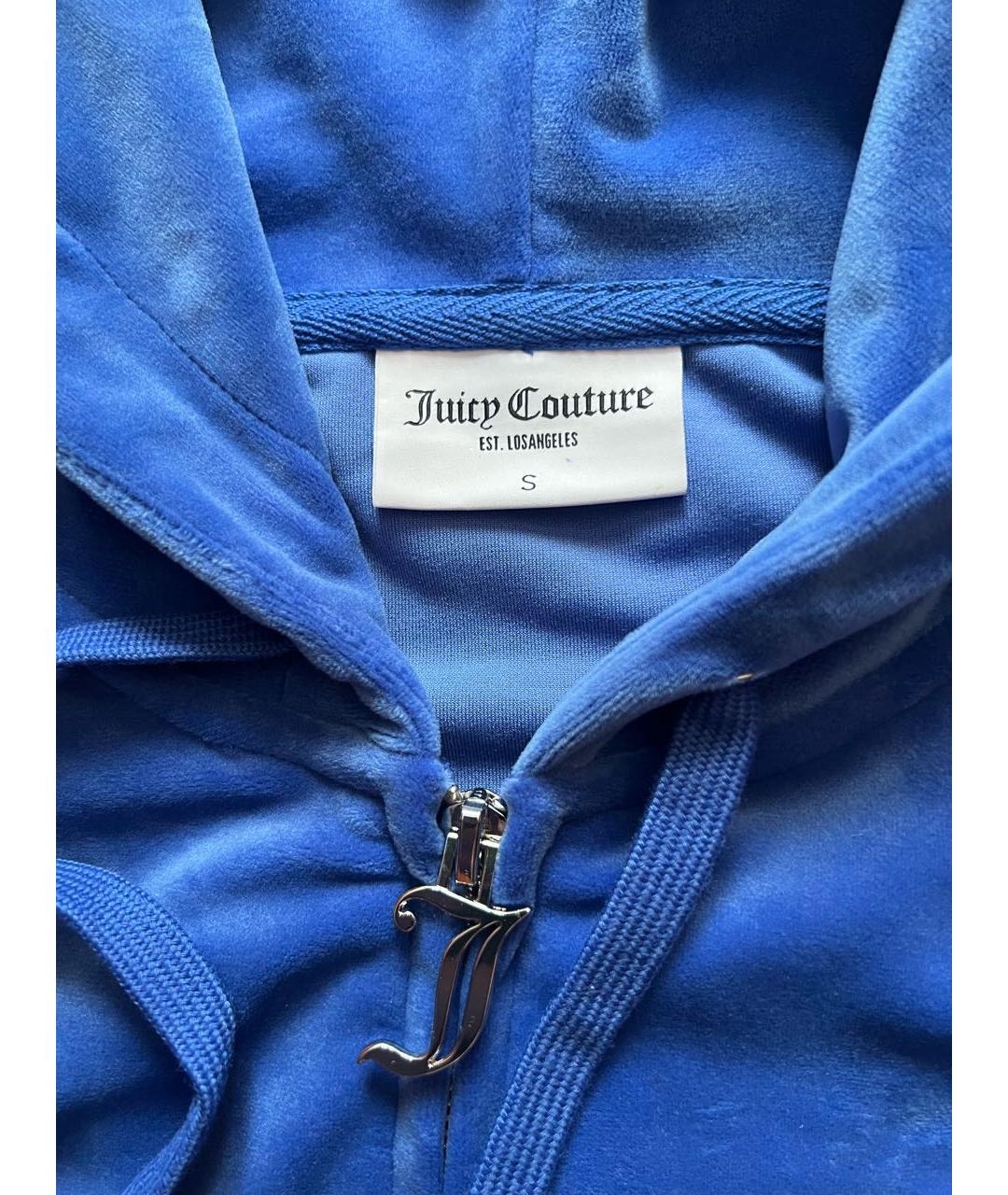 JUICY COUTURE Синий велюровый костюм с брюками, фото 4