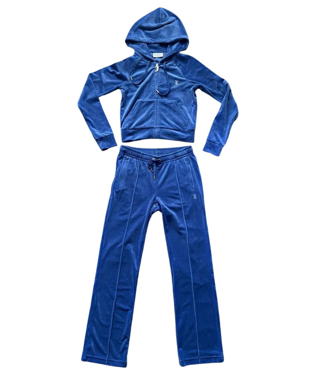 JUICY COUTURE Синий велюровый костюм с брюками, фото 1