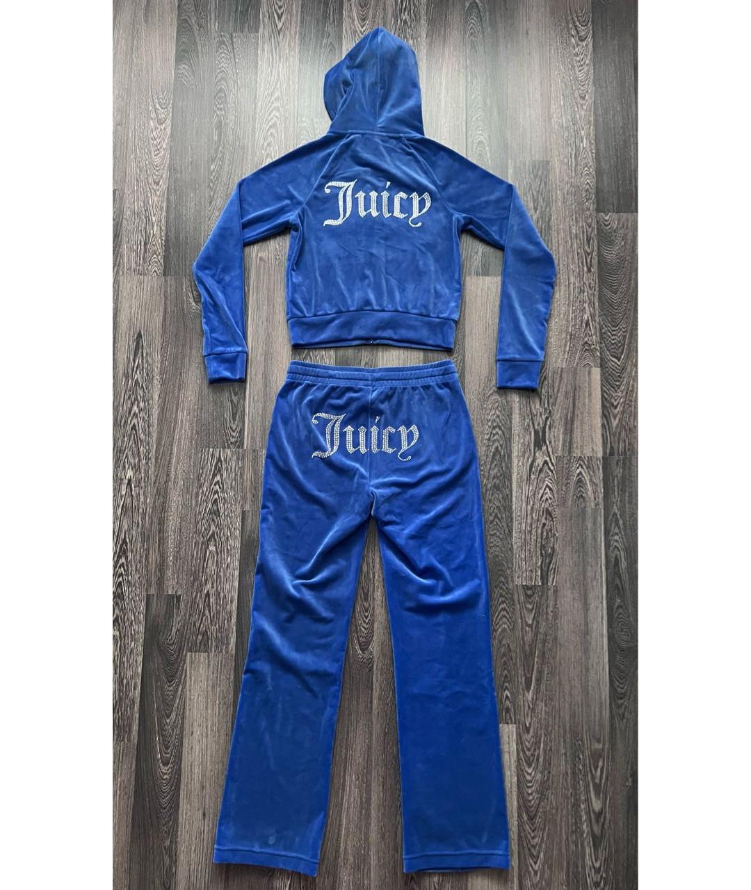 JUICY COUTURE Синий велюровый костюм с брюками, фото 2