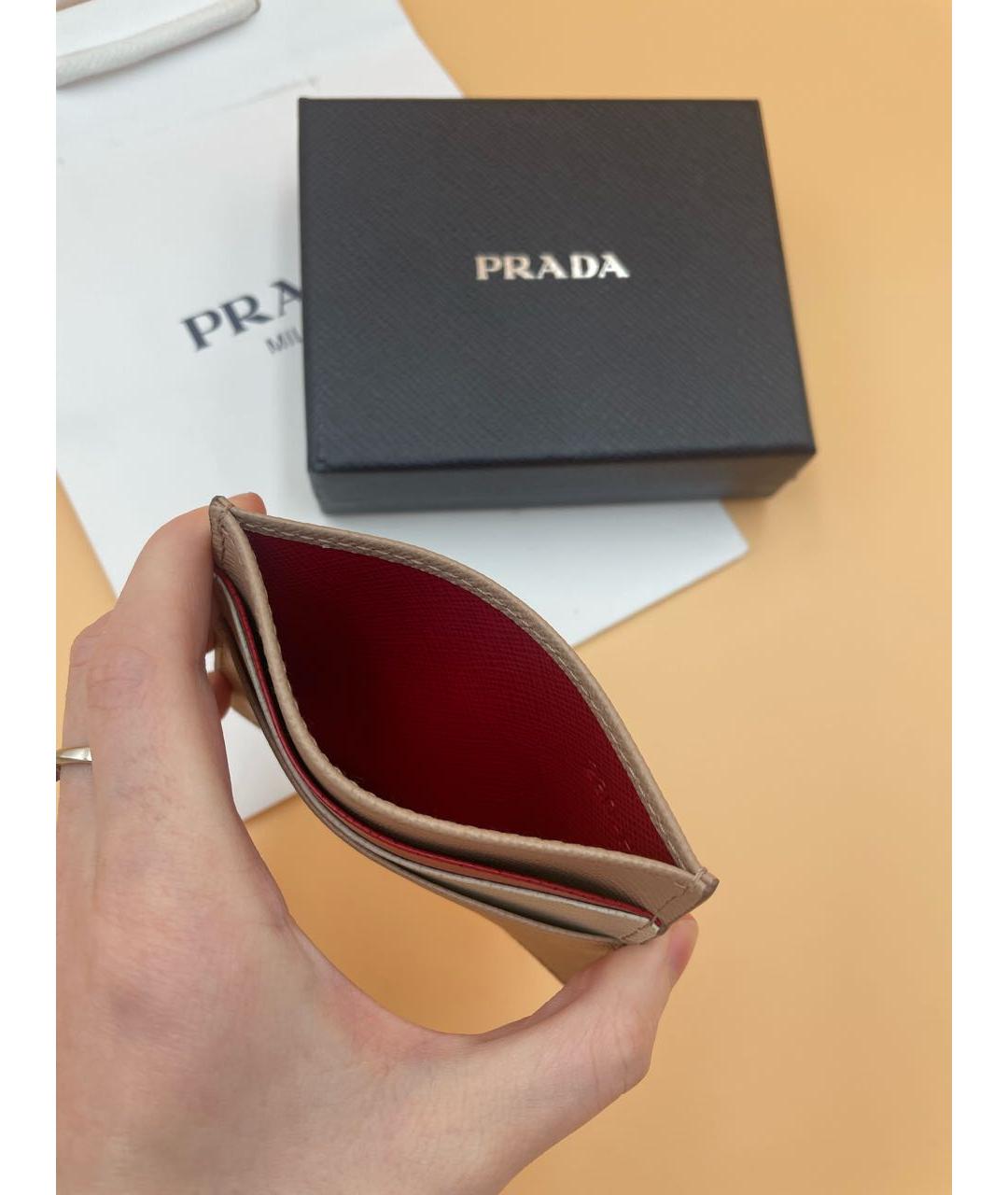 PRADA Коричневый кожаный кардхолдер, фото 5
