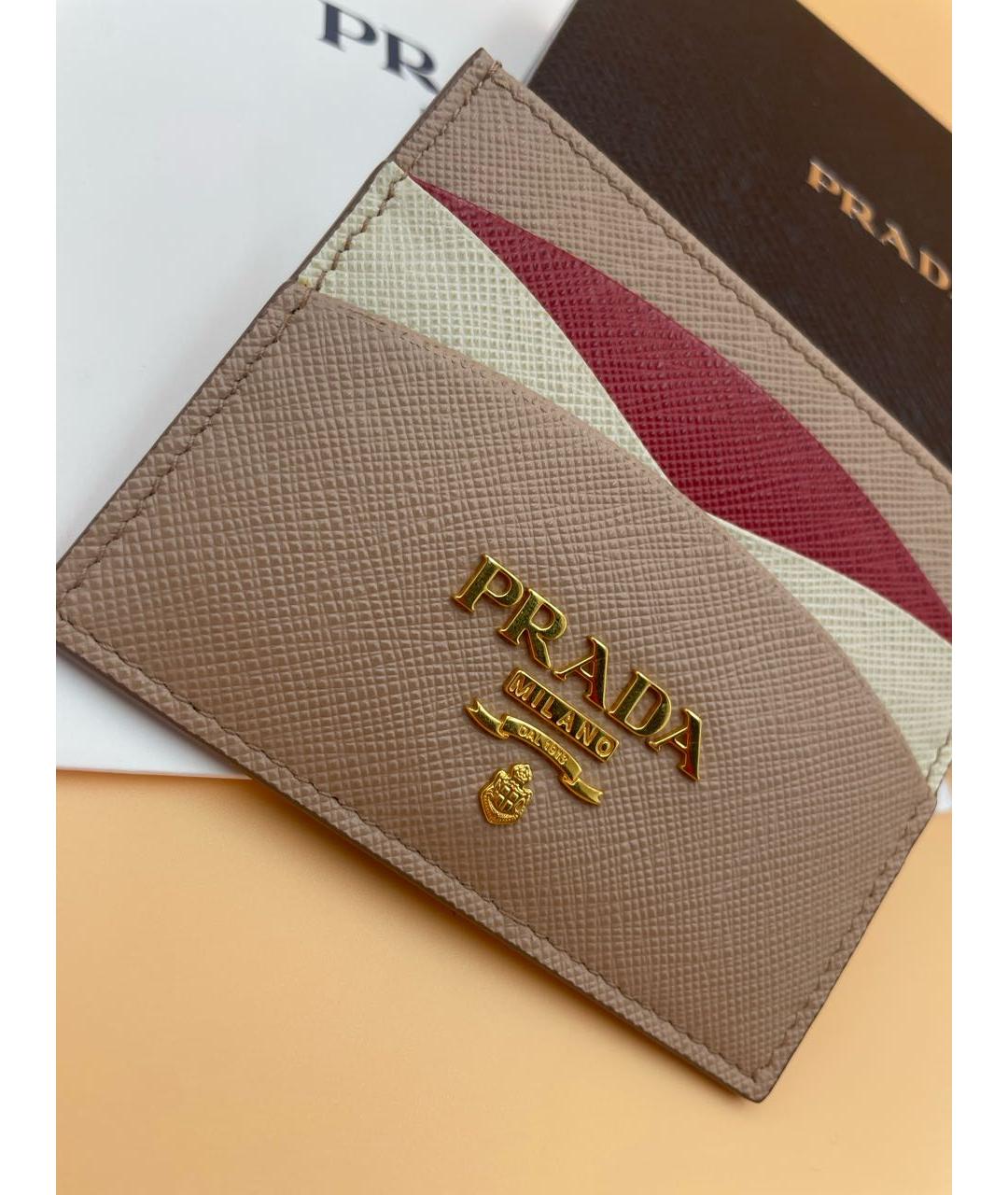 PRADA Коричневый кожаный кардхолдер, фото 2