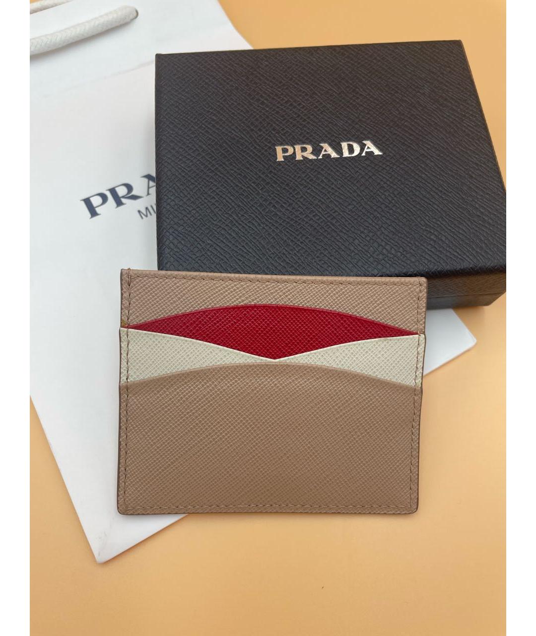PRADA Коричневый кожаный кардхолдер, фото 4