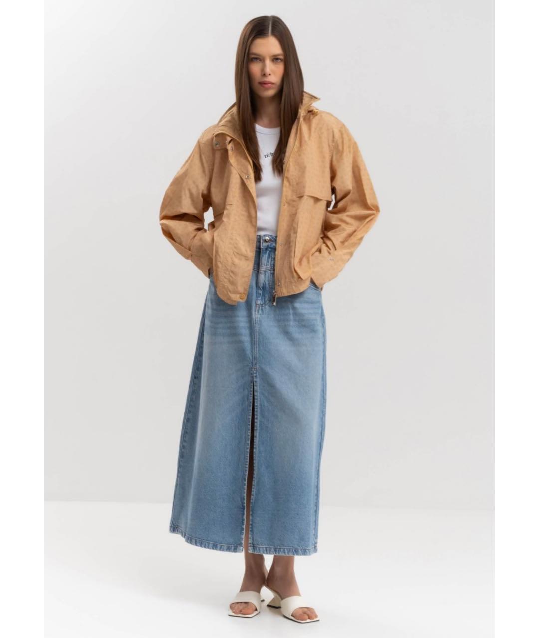 JOHN RICHMOND Бежевый полиэстеровый тренч/плащ, фото 5