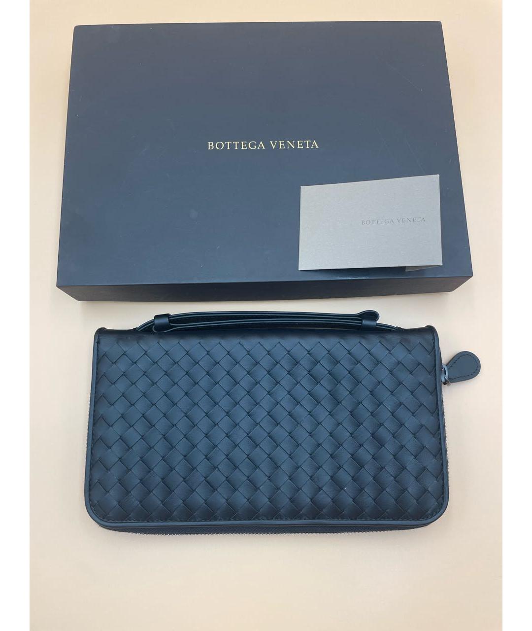 BOTTEGA VENETA Черная кожаная барсетка, фото 8