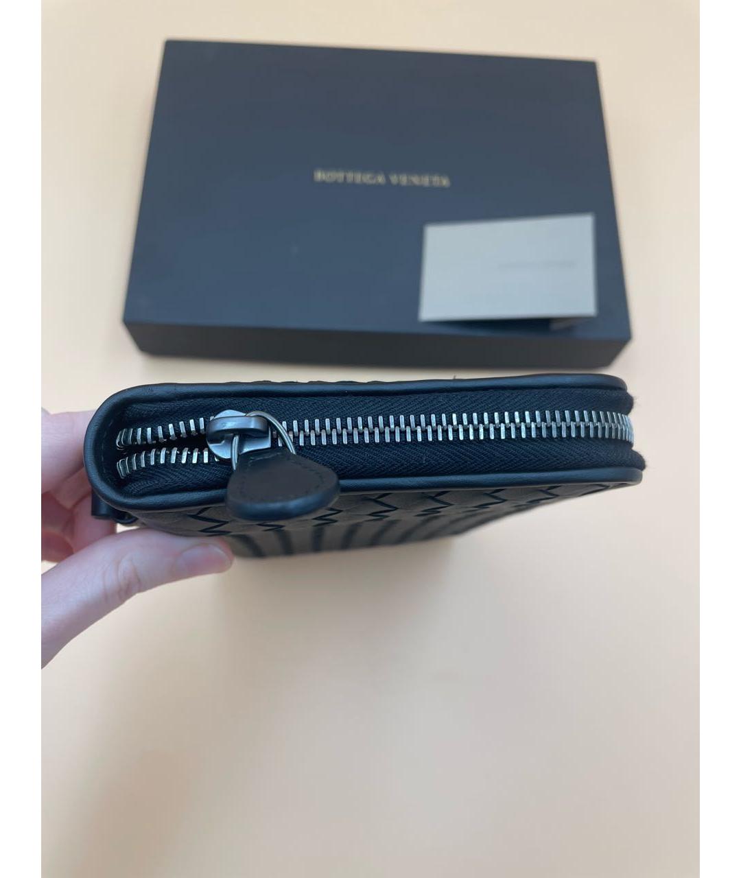 BOTTEGA VENETA Черная кожаная барсетка, фото 6