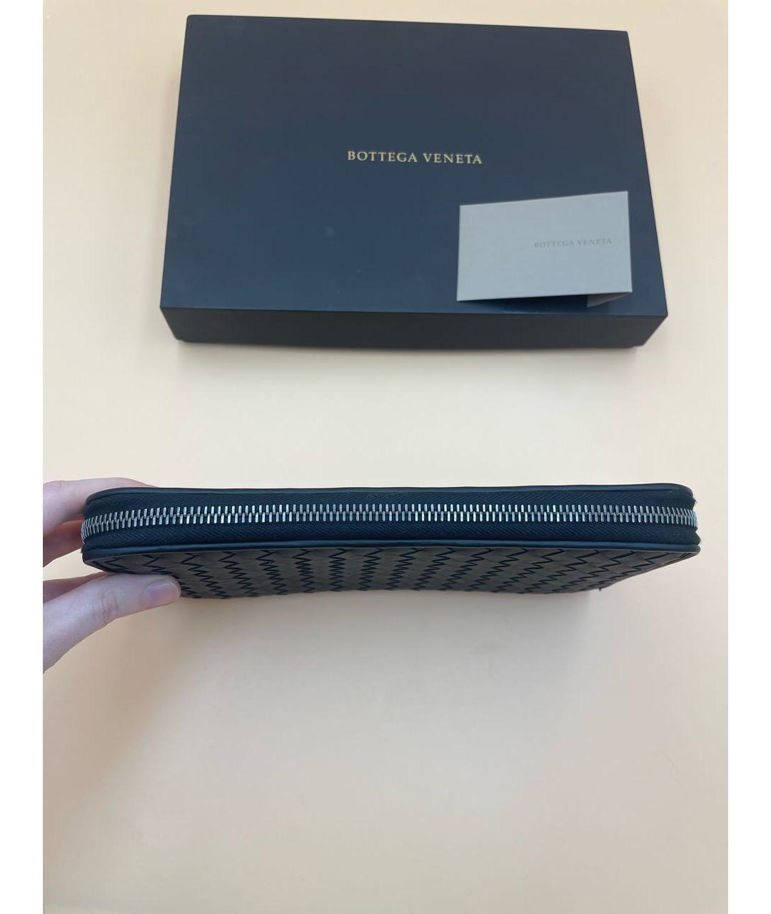 BOTTEGA VENETA Черная кожаная барсетка, фото 7