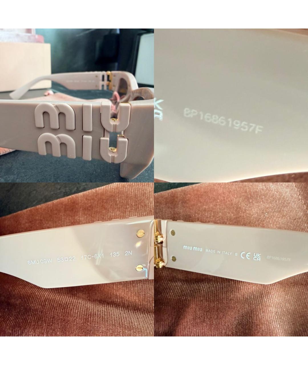 MIU MIU Розовые солнцезащитные очки, фото 6