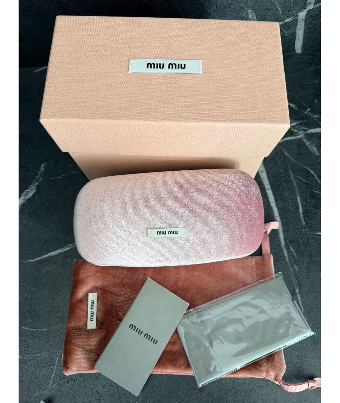 MIU MIU Розовые солнцезащитные очки, фото 4