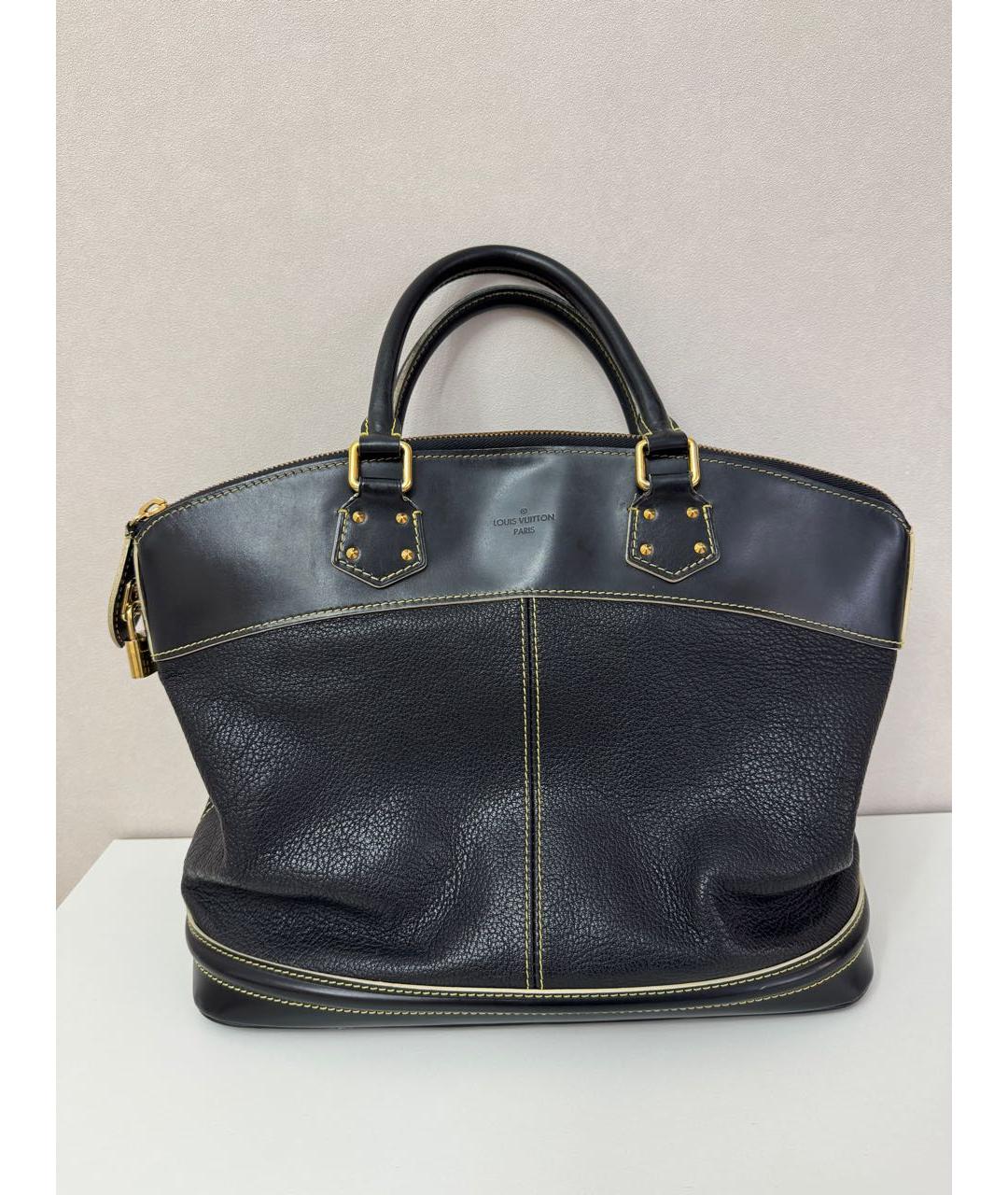 LOUIS VUITTON Черная кожаная сумка с короткими ручками, фото 5