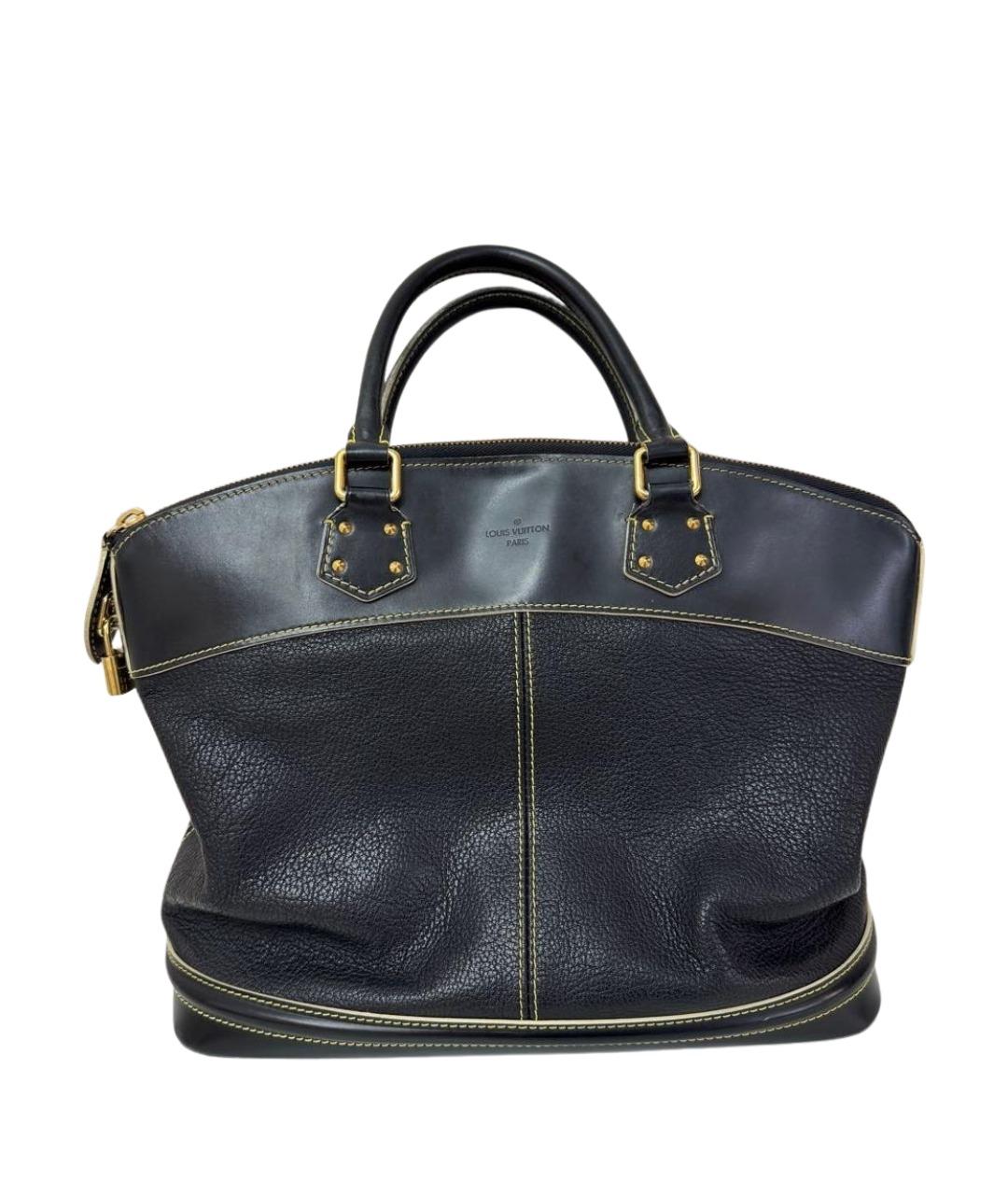 LOUIS VUITTON Черная кожаная сумка с короткими ручками, фото 1