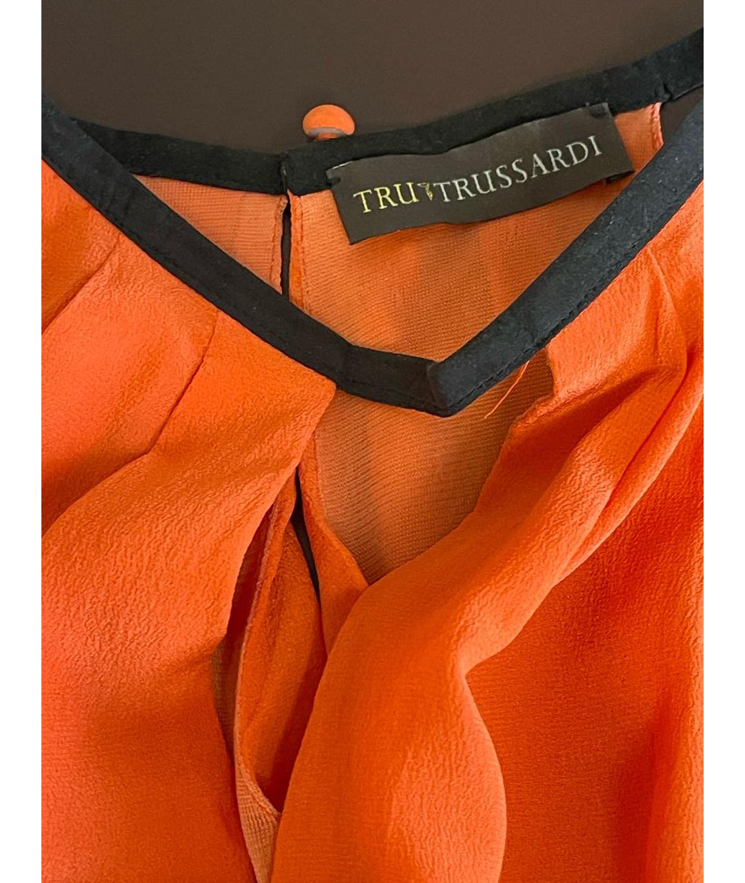 TRUSSARDI Коралловое шелковое коктейльное платье, фото 4