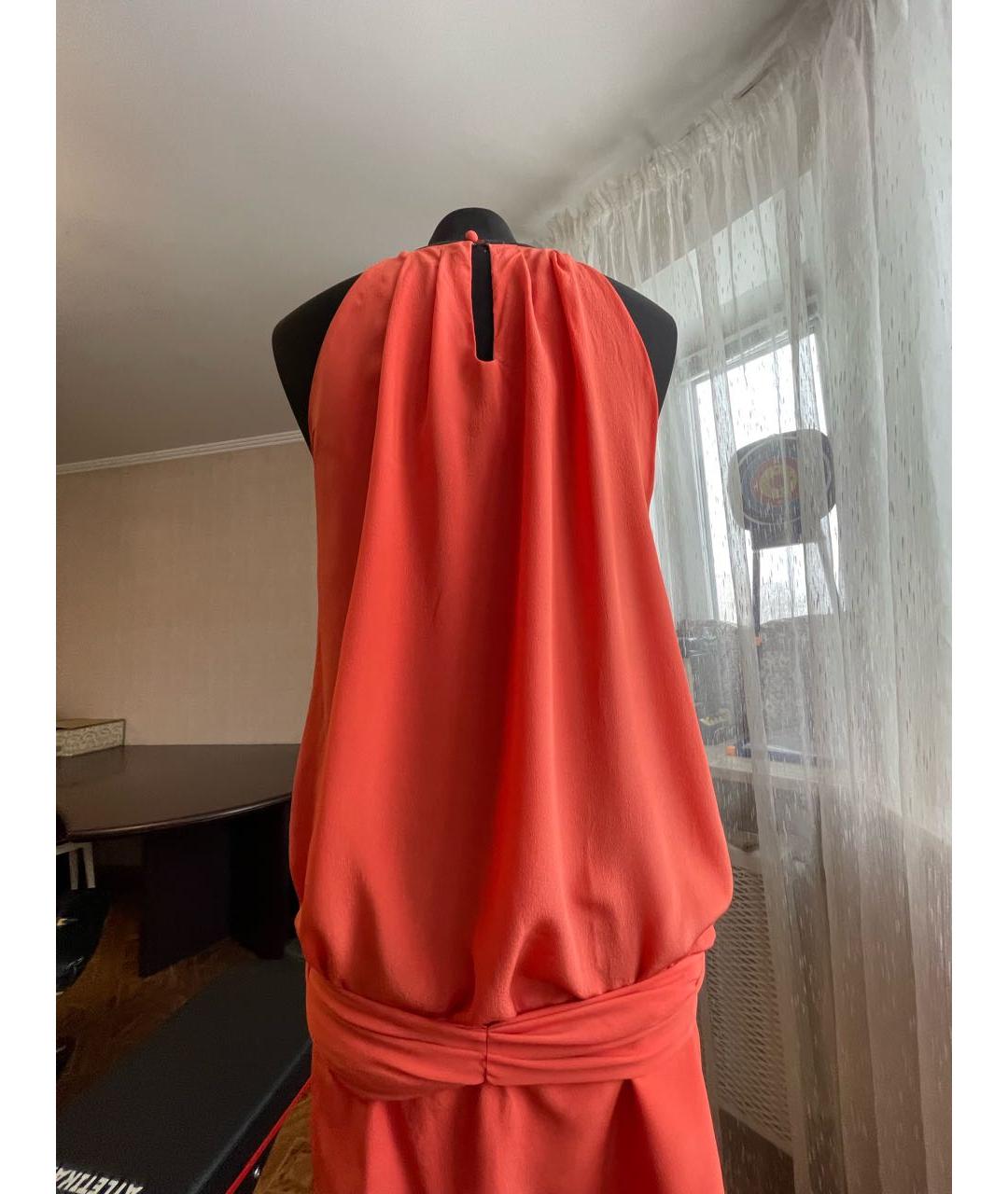 TRUSSARDI Коралловое шелковое коктейльное платье, фото 7