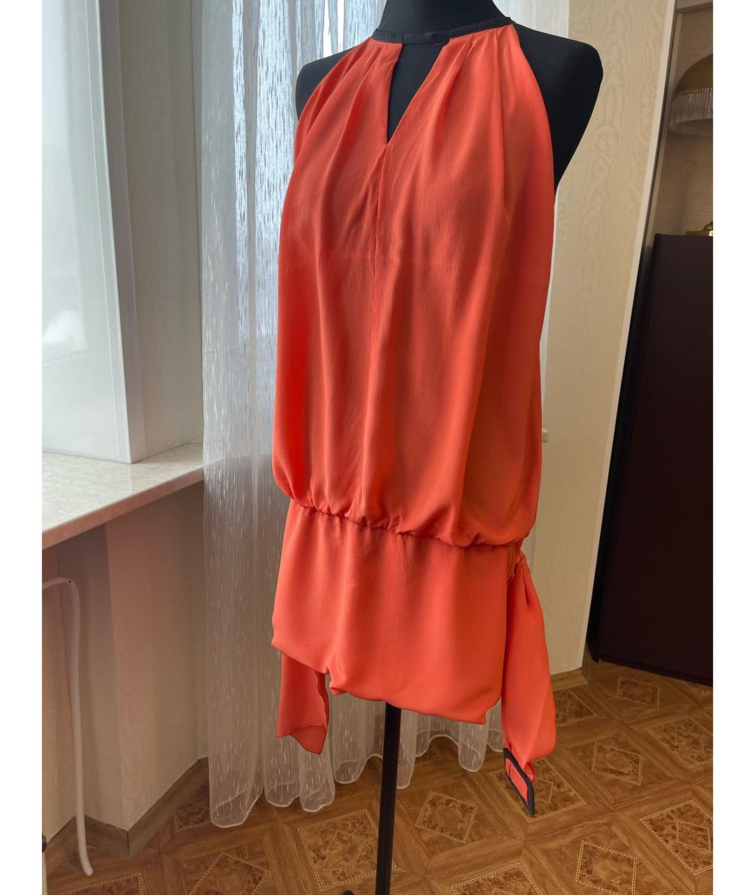 TRUSSARDI Коралловое шелковое коктейльное платье, фото 2