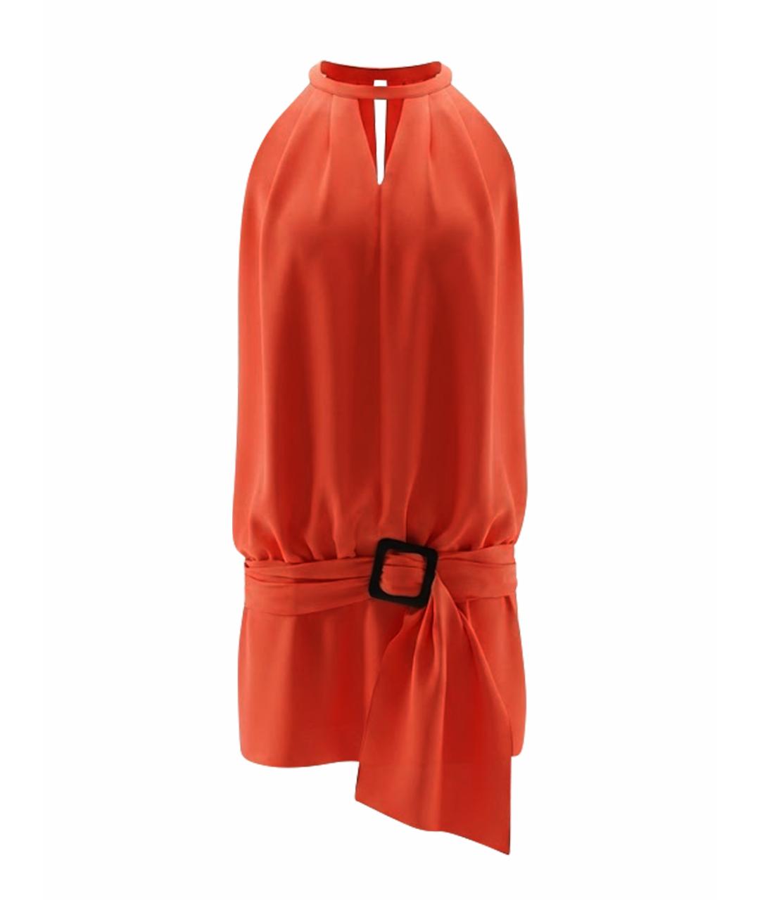 TRUSSARDI Коралловое шелковое коктейльное платье, фото 1