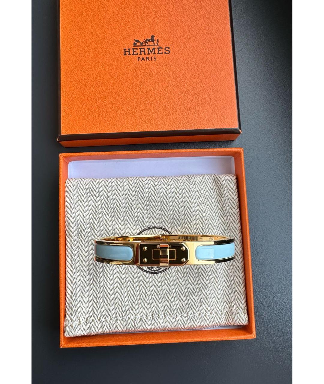 HERMES Голубой металлический браслет, фото 4